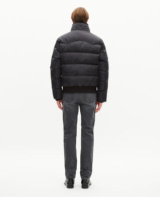 The Kooples H STONE down jacket with gray fur-effect collar