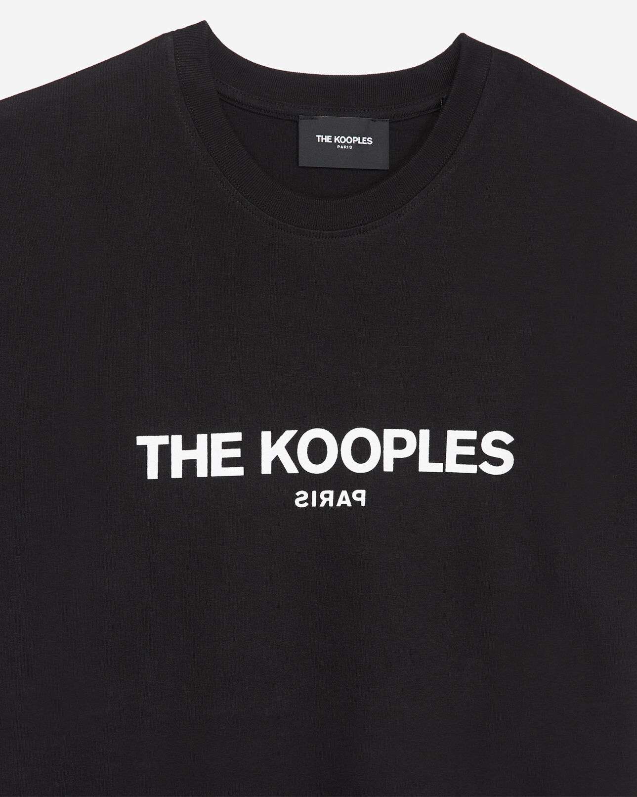 The Kooples MEN BLACK printed black jersey t-shirt cotton