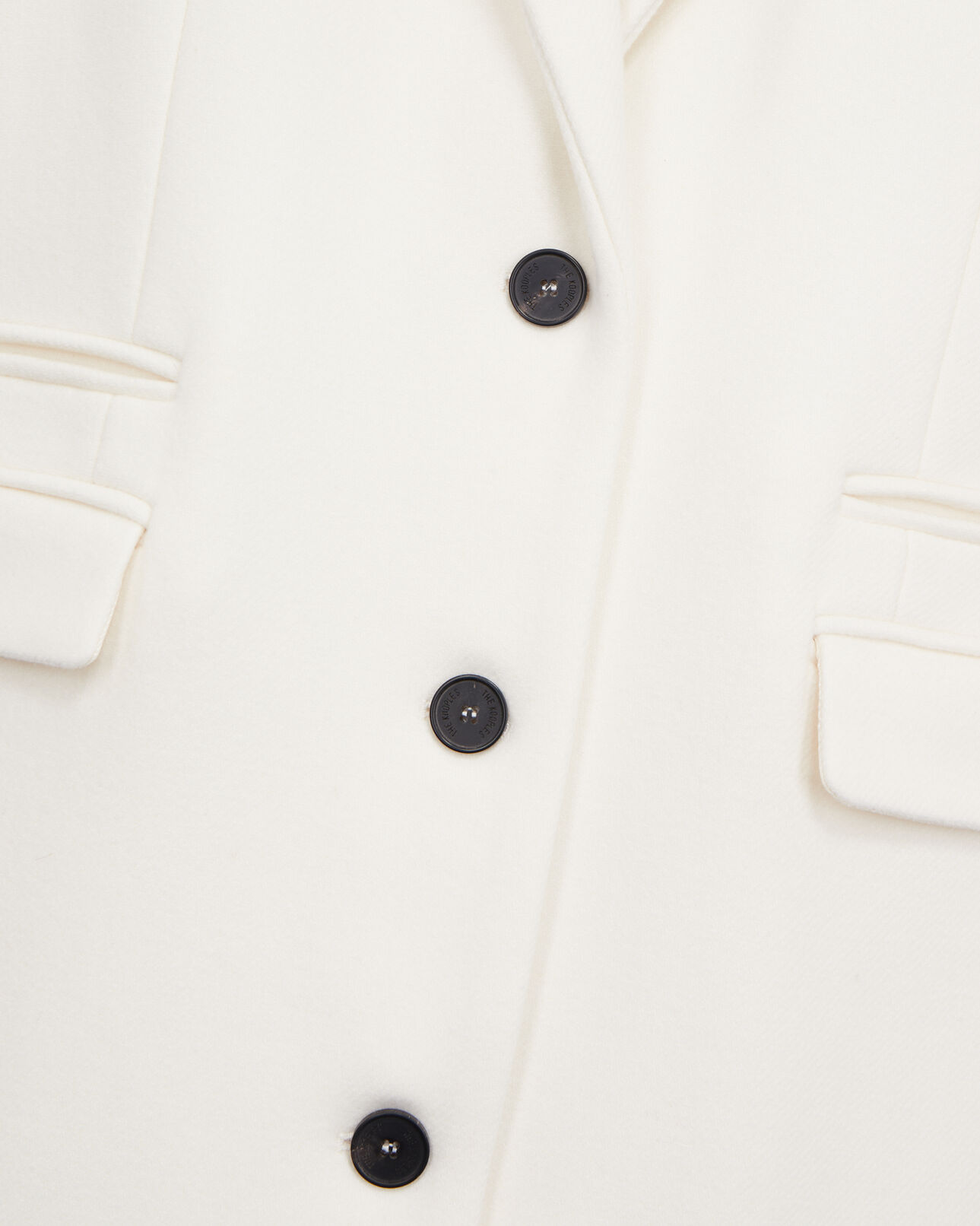 The Kooples DAMEN ECRU langer ecrufarbener mantel aus wolle
