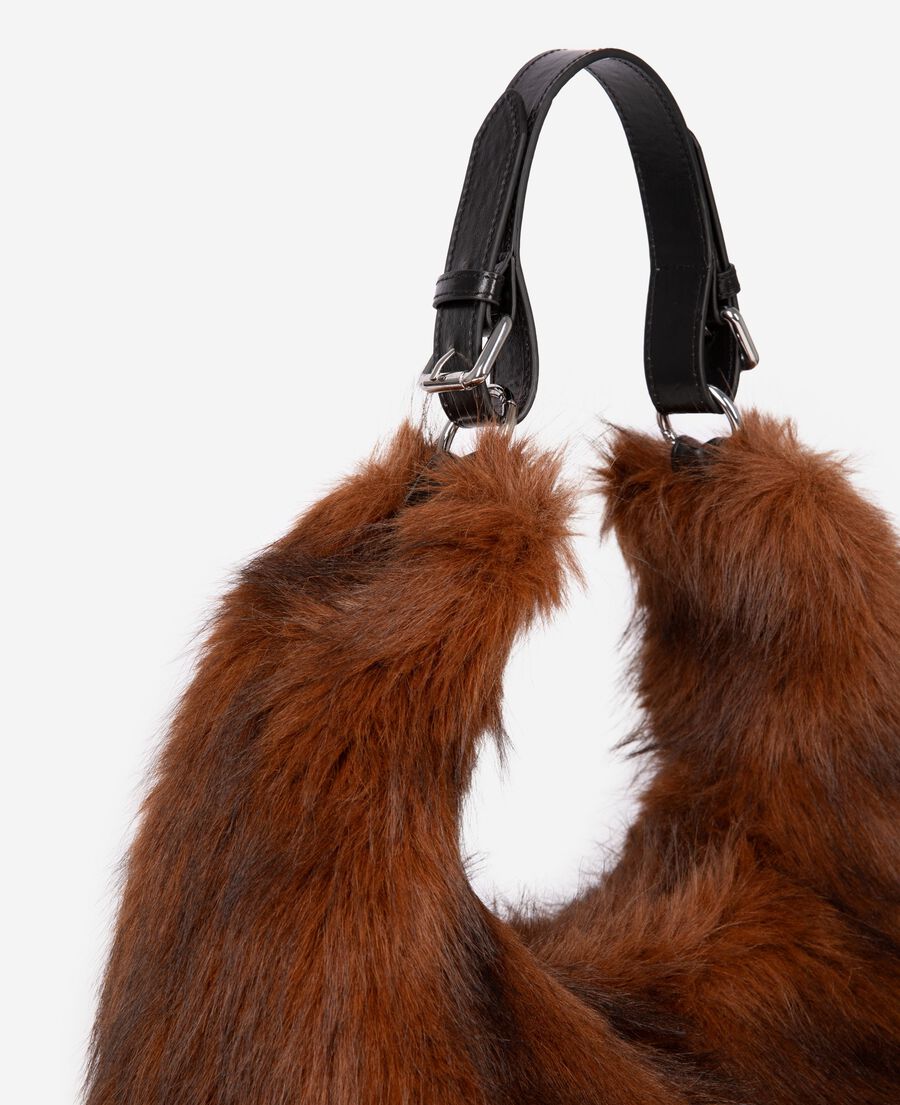 The Kooples F BROWN brown fur-effect bag