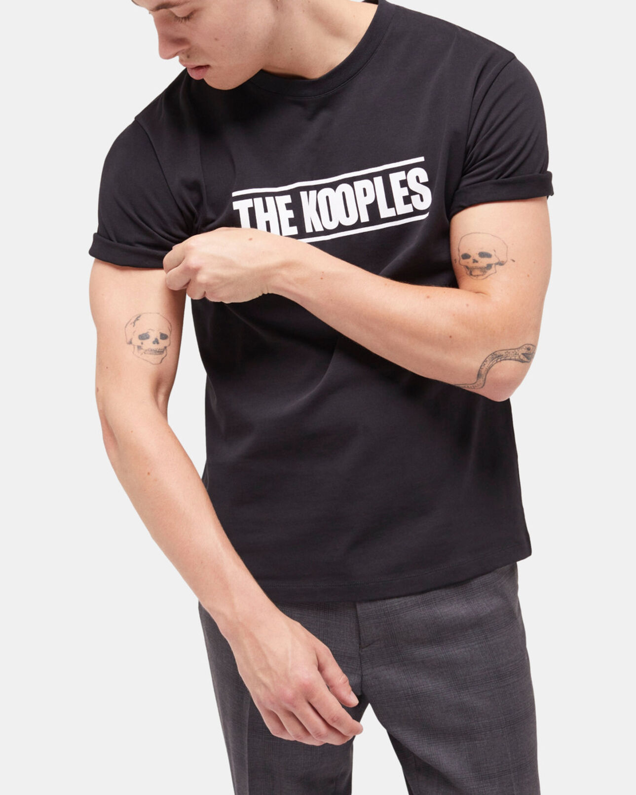 The Kooples HOMME BLACK t-shirt homme logo the kooples noir