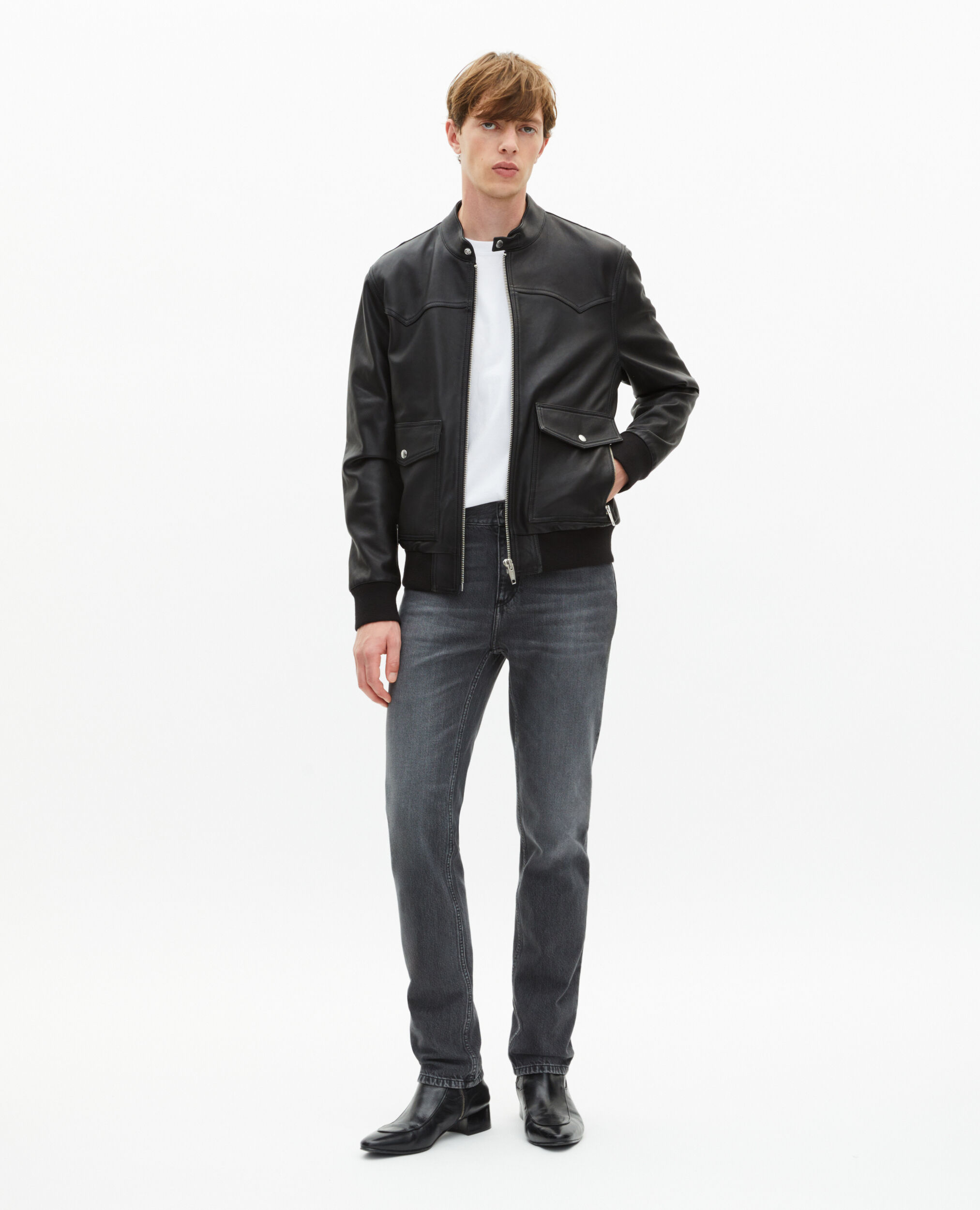 Black leather jacket | The Kooples US