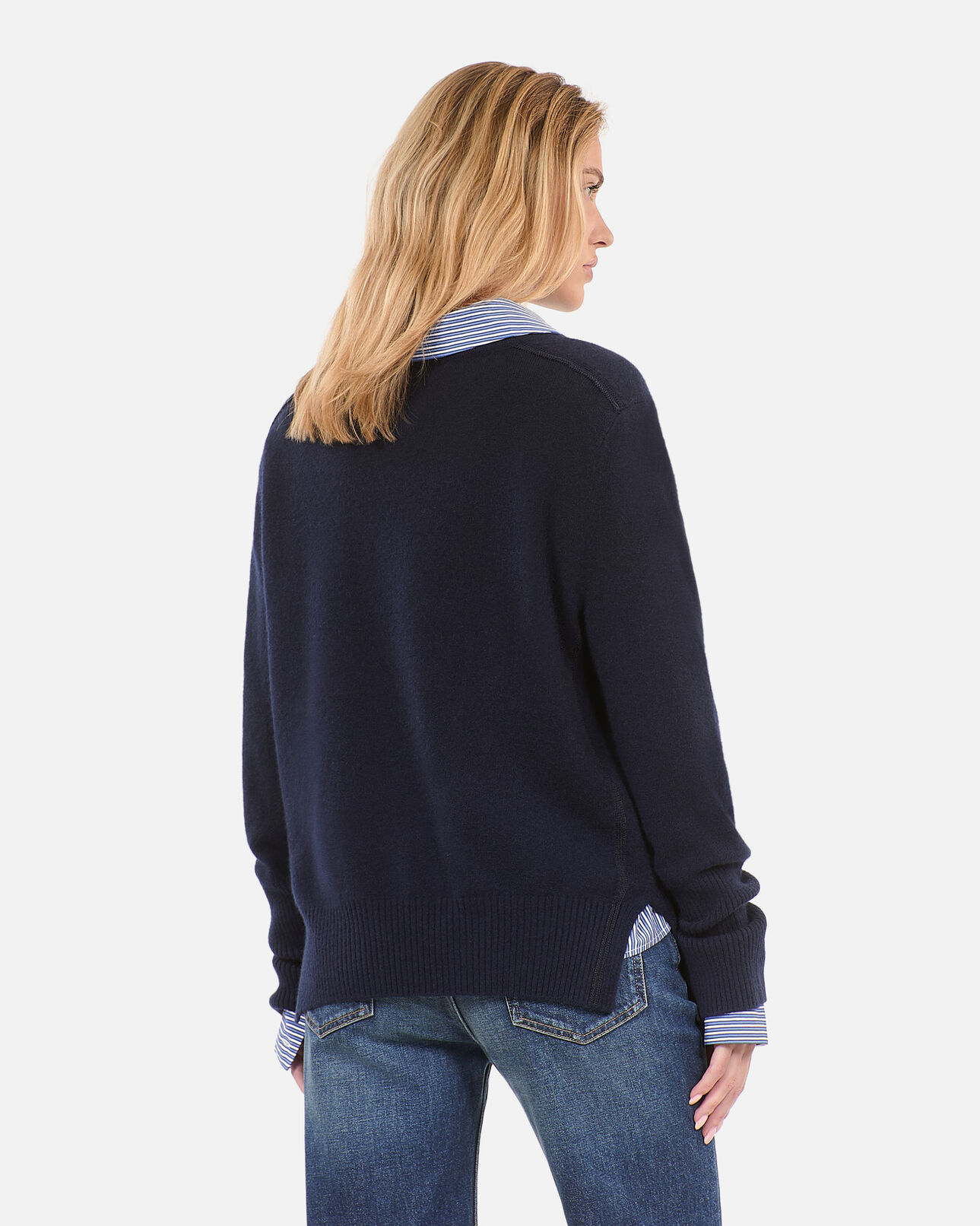 The Kooples WOMEN NAVY blue cashmere sweater