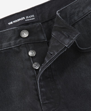 The Kooples HOMME BLACK DENIM jean délavé noir coupe droite rétro