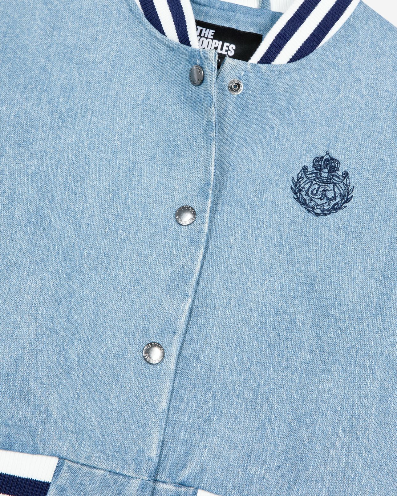 The Kooples MUJER BLUE WHITE cazadora vaquera de manga corta
