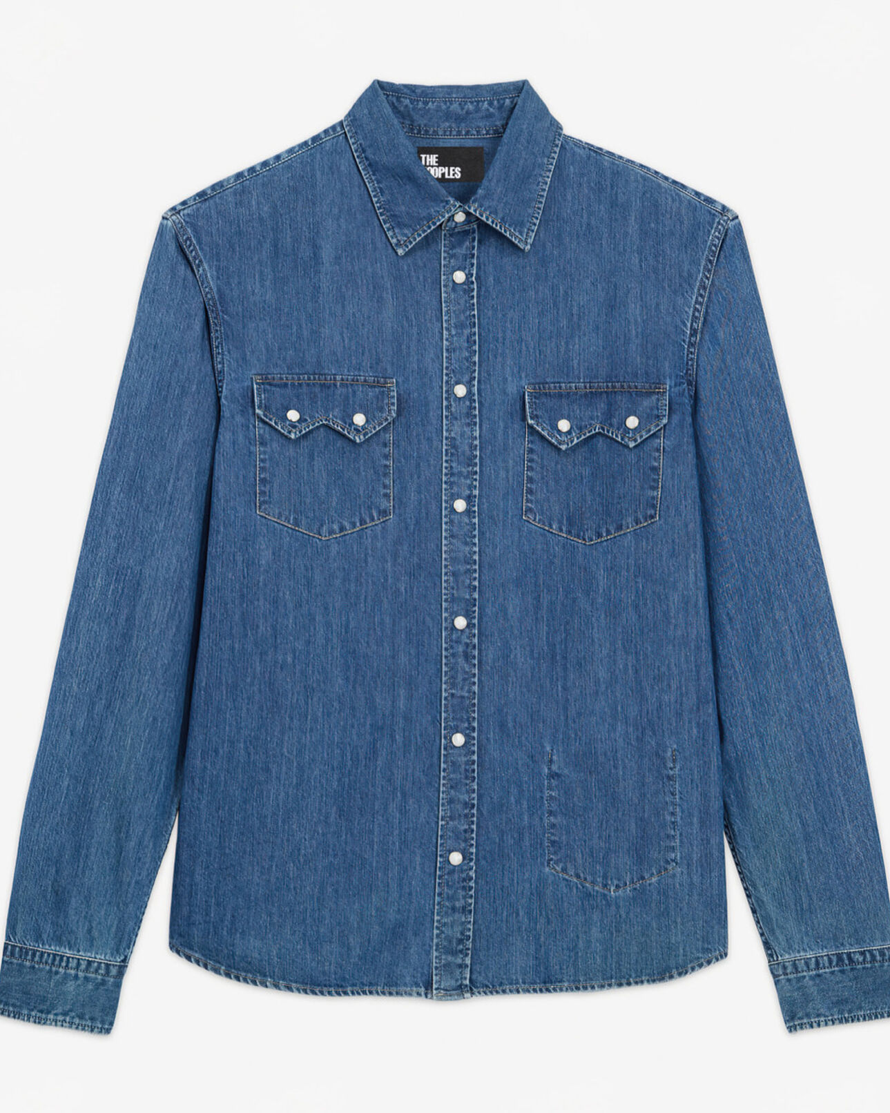 The Kooples HOMME BLUE DENIM chemise col classique en jean bleue