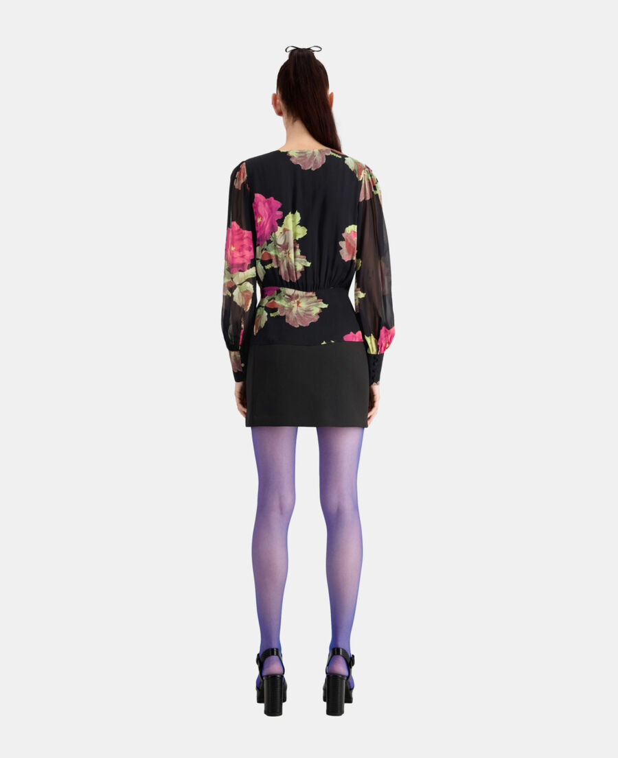 The Kooples MUJER PINK BLACK top cruzado estampado