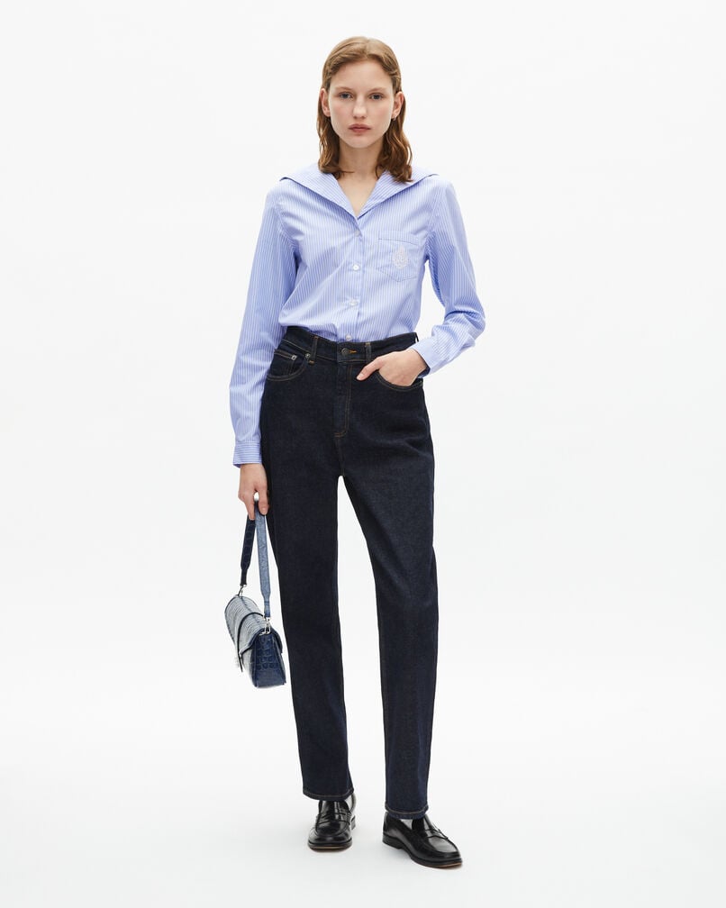The Kooples FEMME BLUE WHITE chemise à rayure en popeline