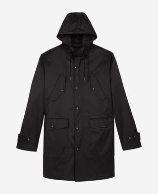 The Kooples HERREN BLACK parka mit wasserabweisender behandlung mit kapuze schwarz