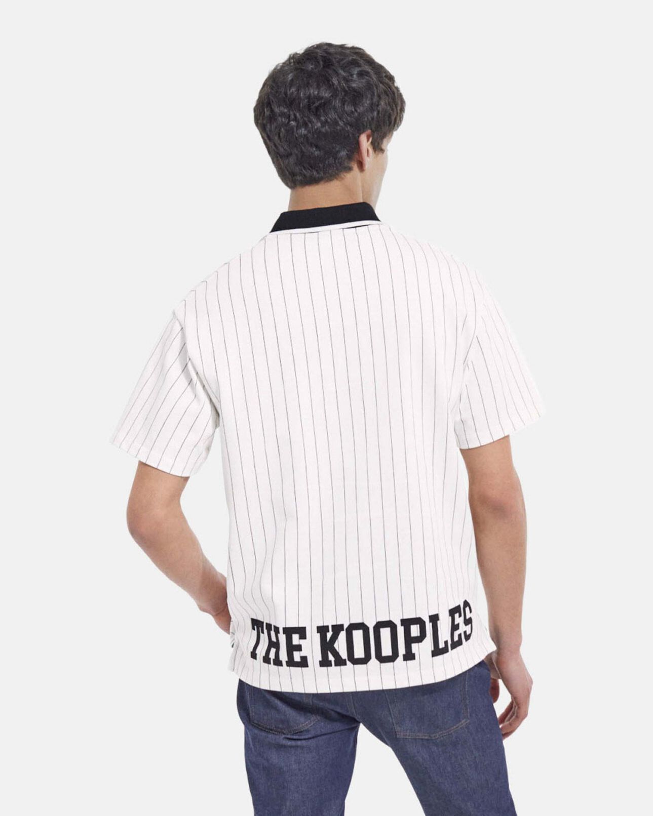 The Kooples MEN ECRU stripped polo