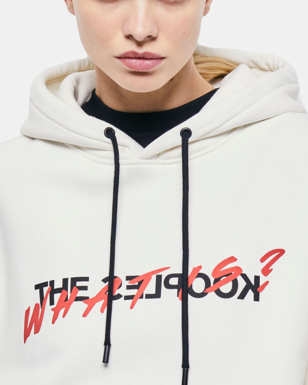 The Kooples MUJER ECRU sudadera blanco crudo serigrafía what is