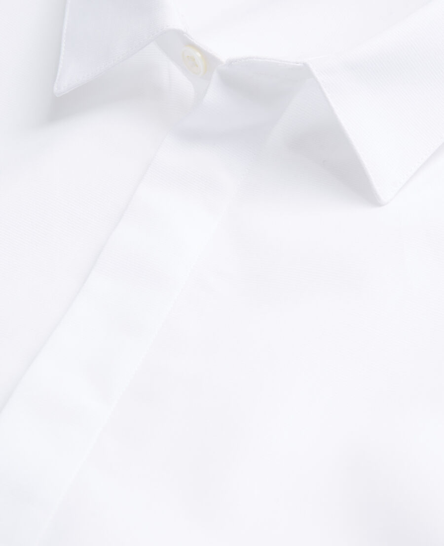 camisa de algodon blanca con cuello clasico