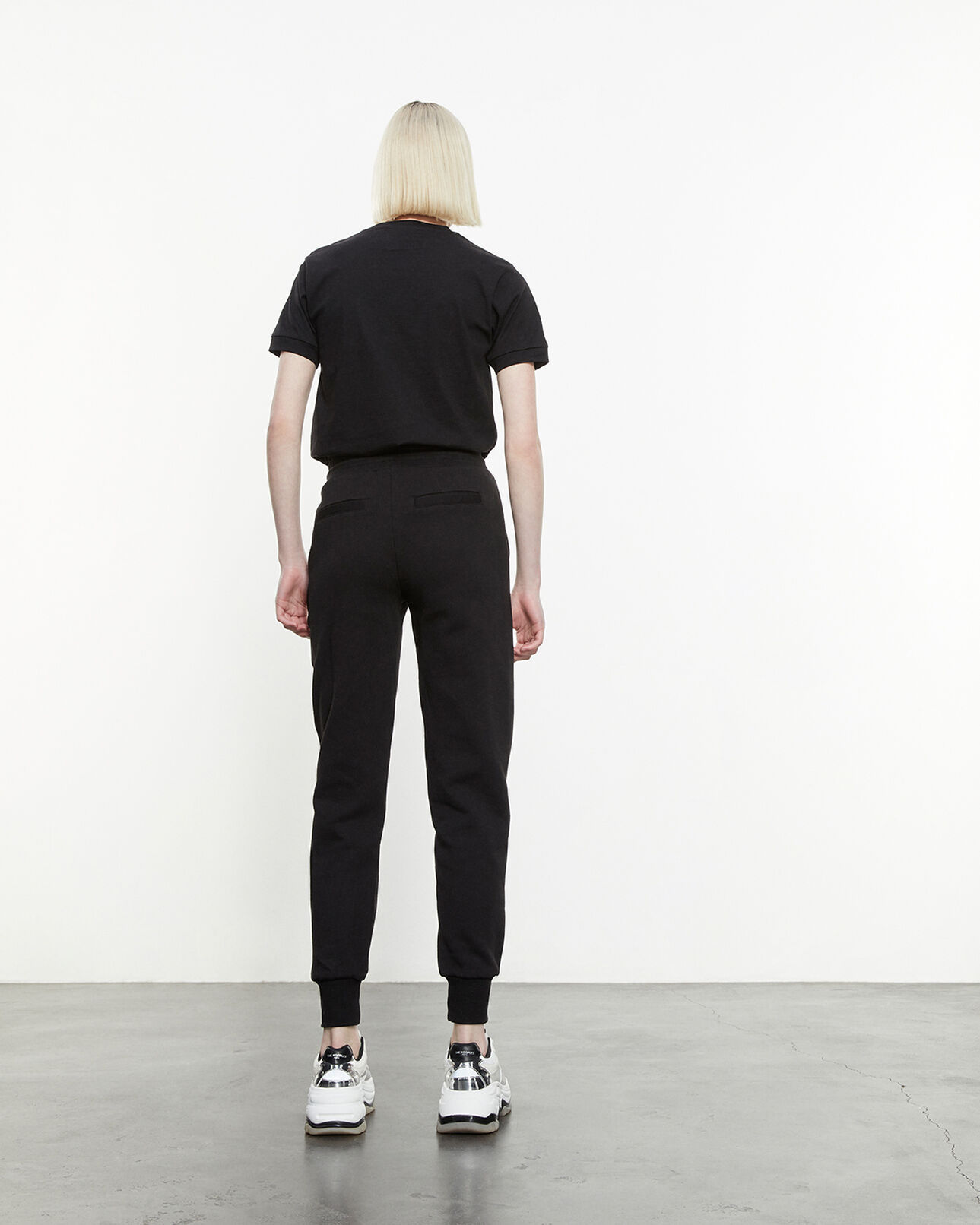 The Kooples FEMME BLACK jogging noir à détails épingles