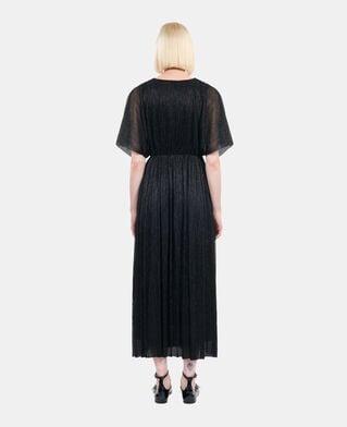 The Kooples F BLACK black metallic jersey long dress