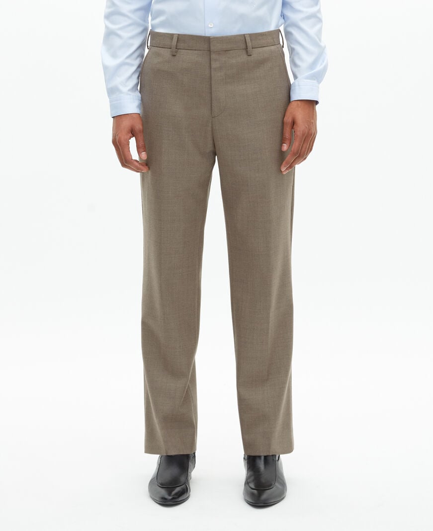 The Kooples HOMME BEIGE MELANGE pantalon de costume en laine beige