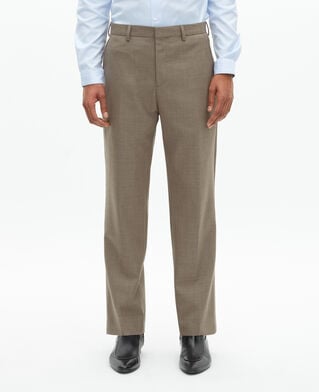 The Kooples HOMME BEIGE MELANGE pantalon de costume en laine beige