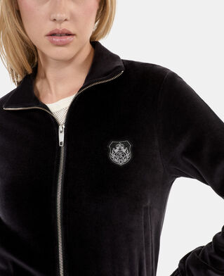 The Kooples WOMEN BLACK black velvet logo sweatshirt