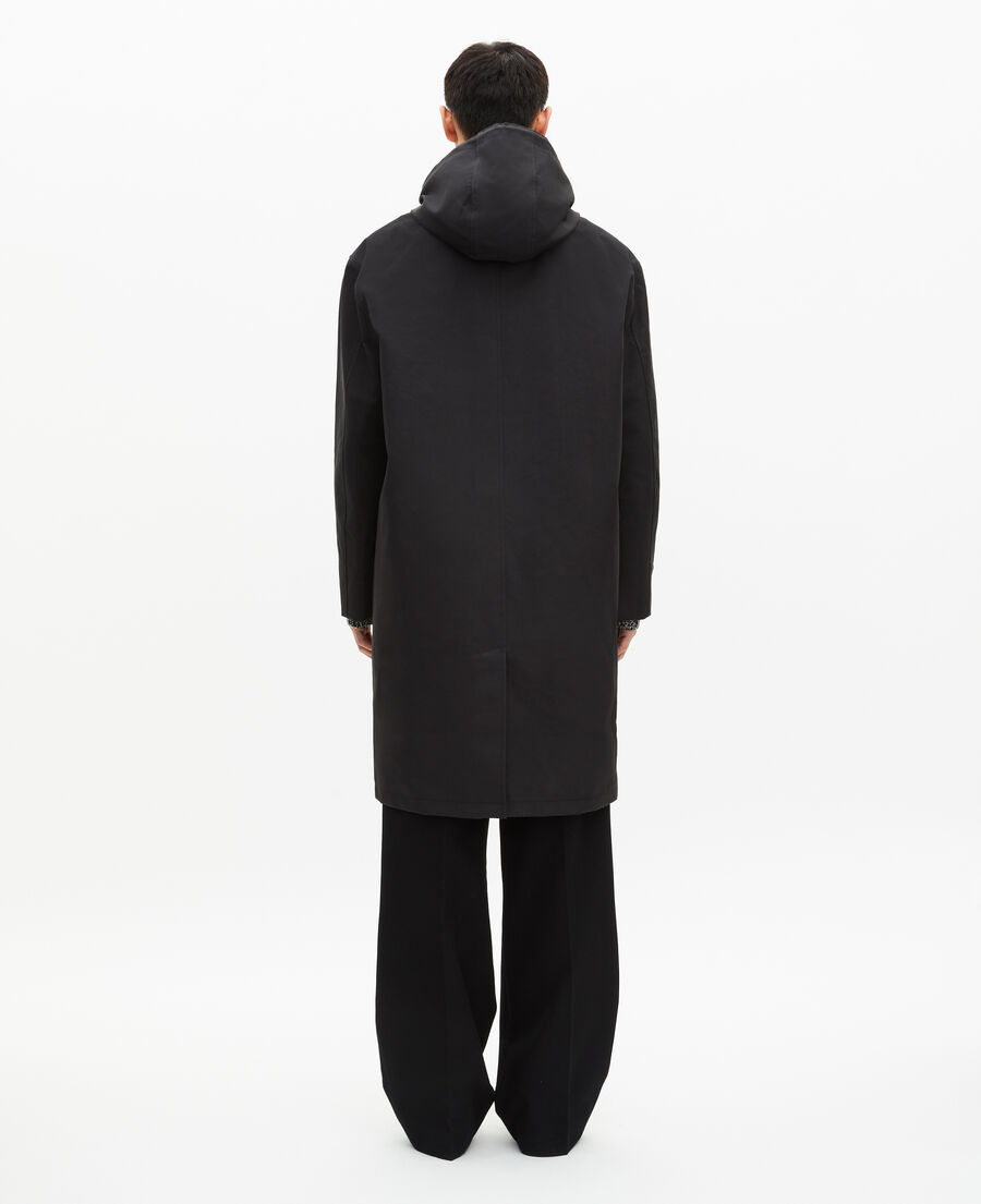 The Kooples HERREN BLACK parka typ trenchcoat mit kapuze schwarz