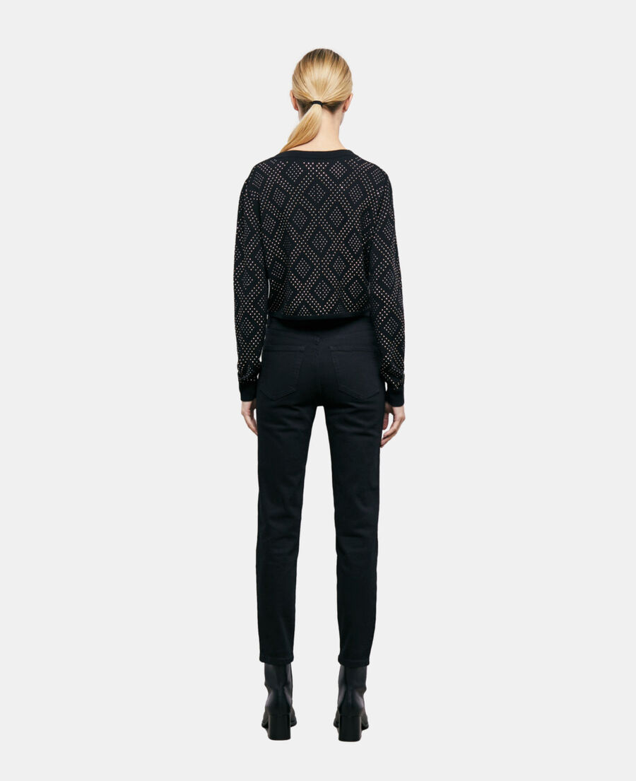 cardigan à strass noir