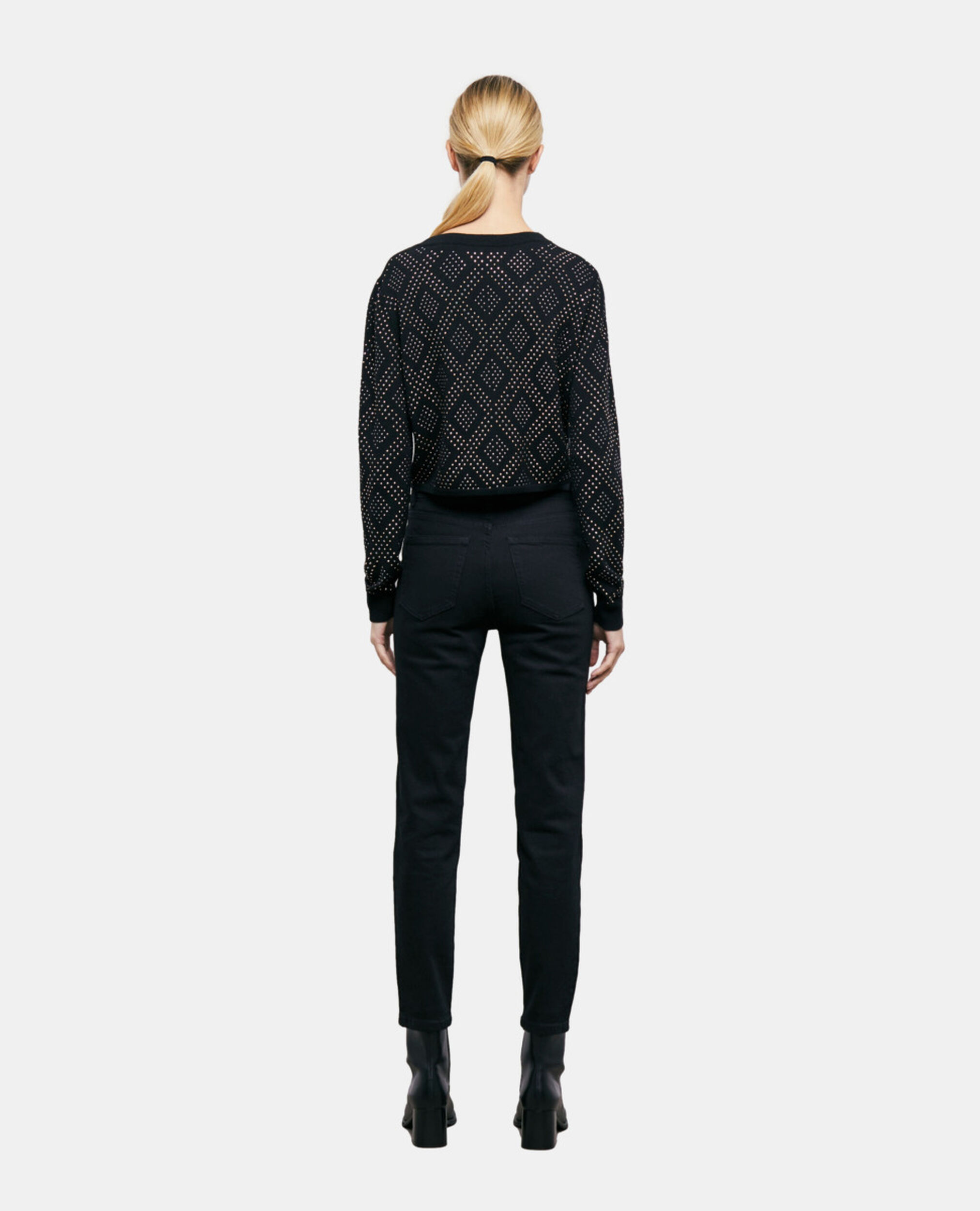 Cardigan à strass noir, BLACK, hi-res image number null