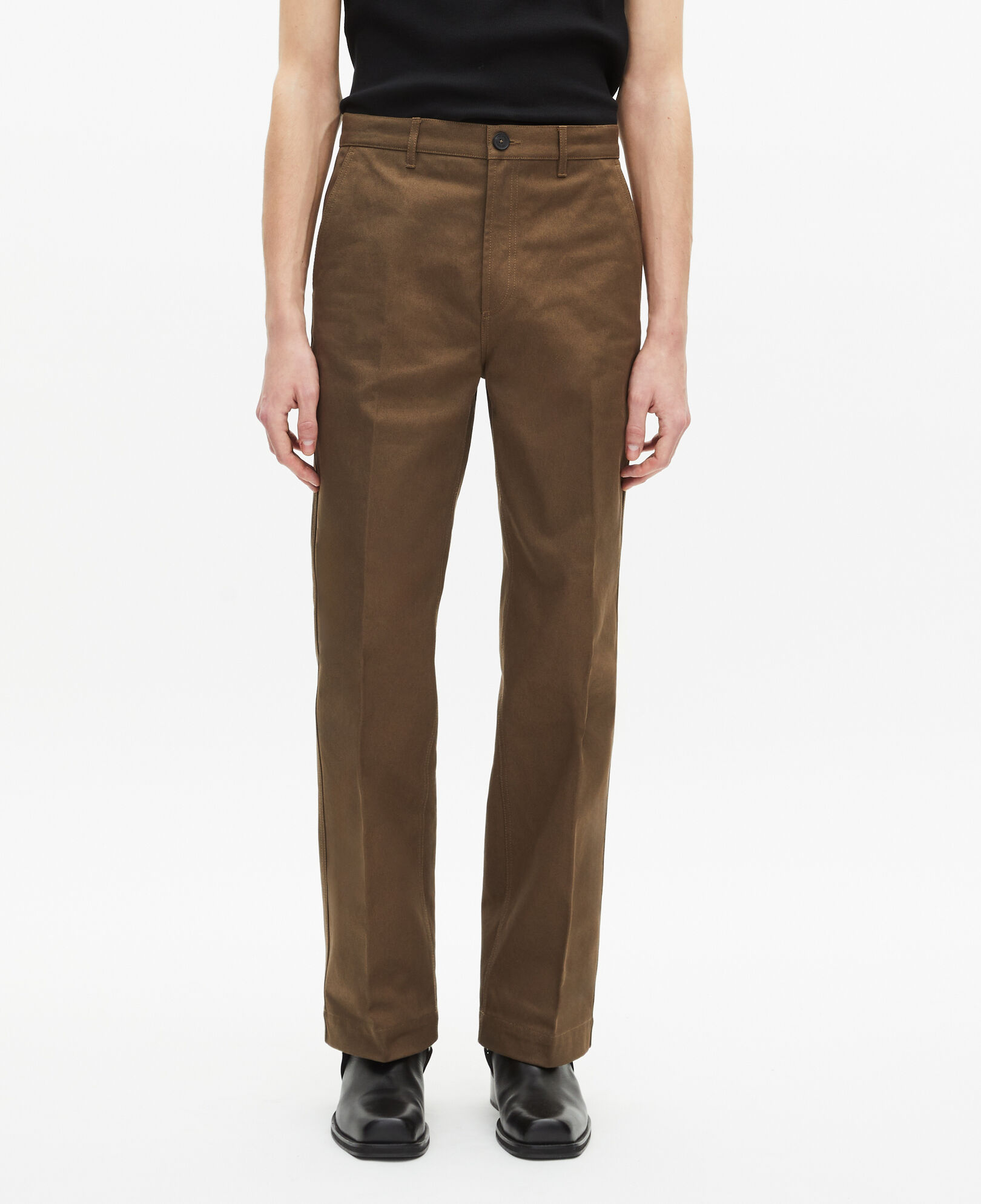 The Kooples MEN KAKI straight-cut khaki pants