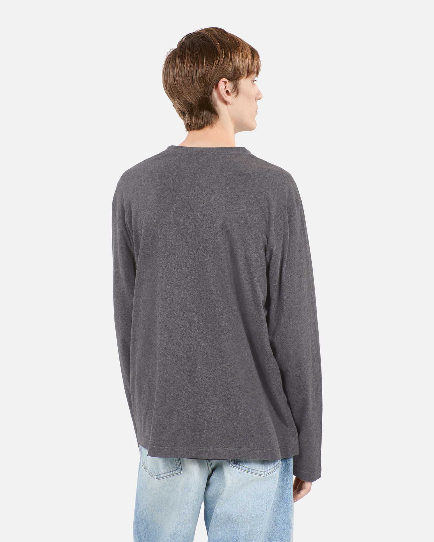 Grey cotton cardigan, ANTHRACITE MELANGE, hi-res image number null