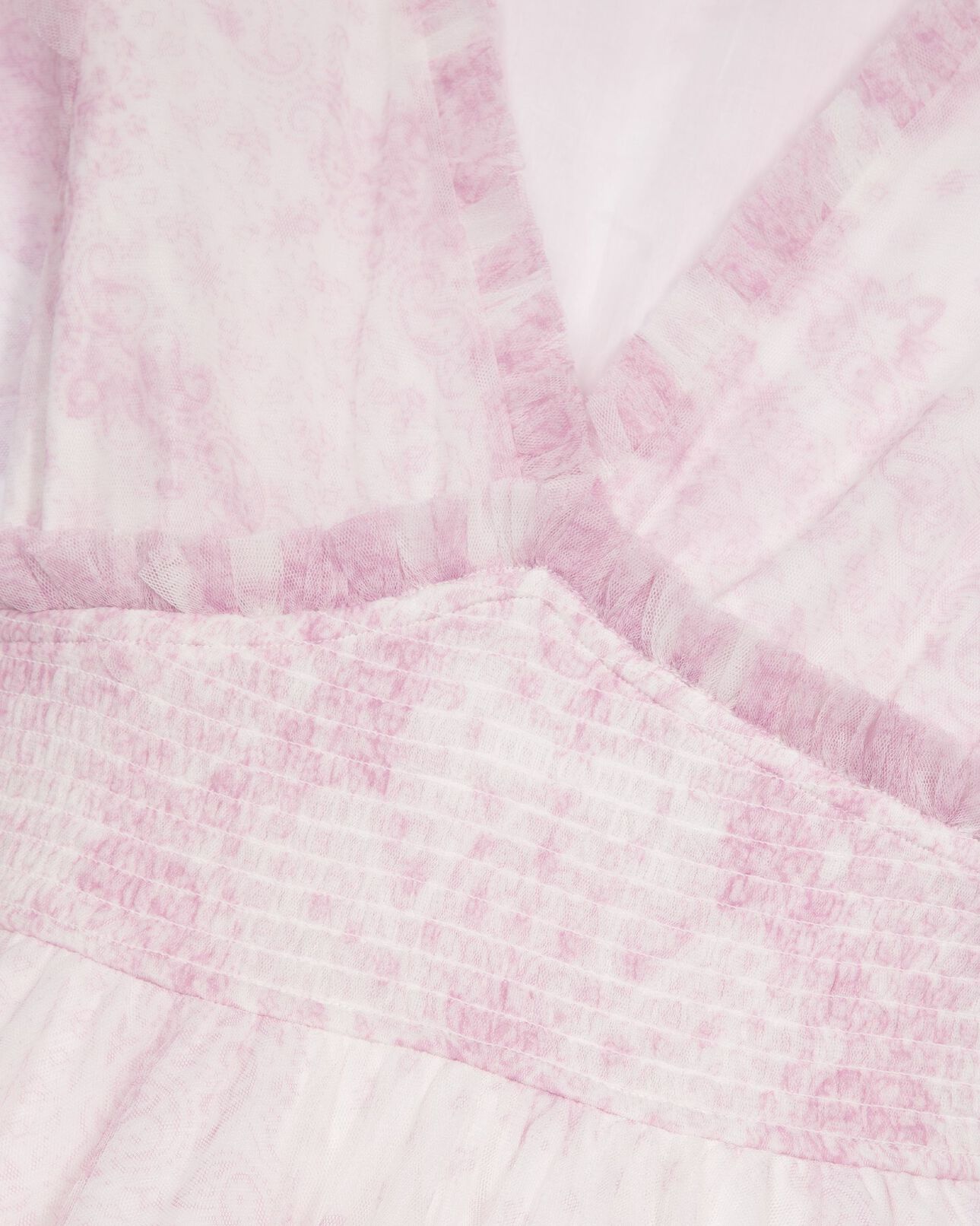 The Kooples WOMEN WHITE - PINK 'pale lilac' print short tulle dress