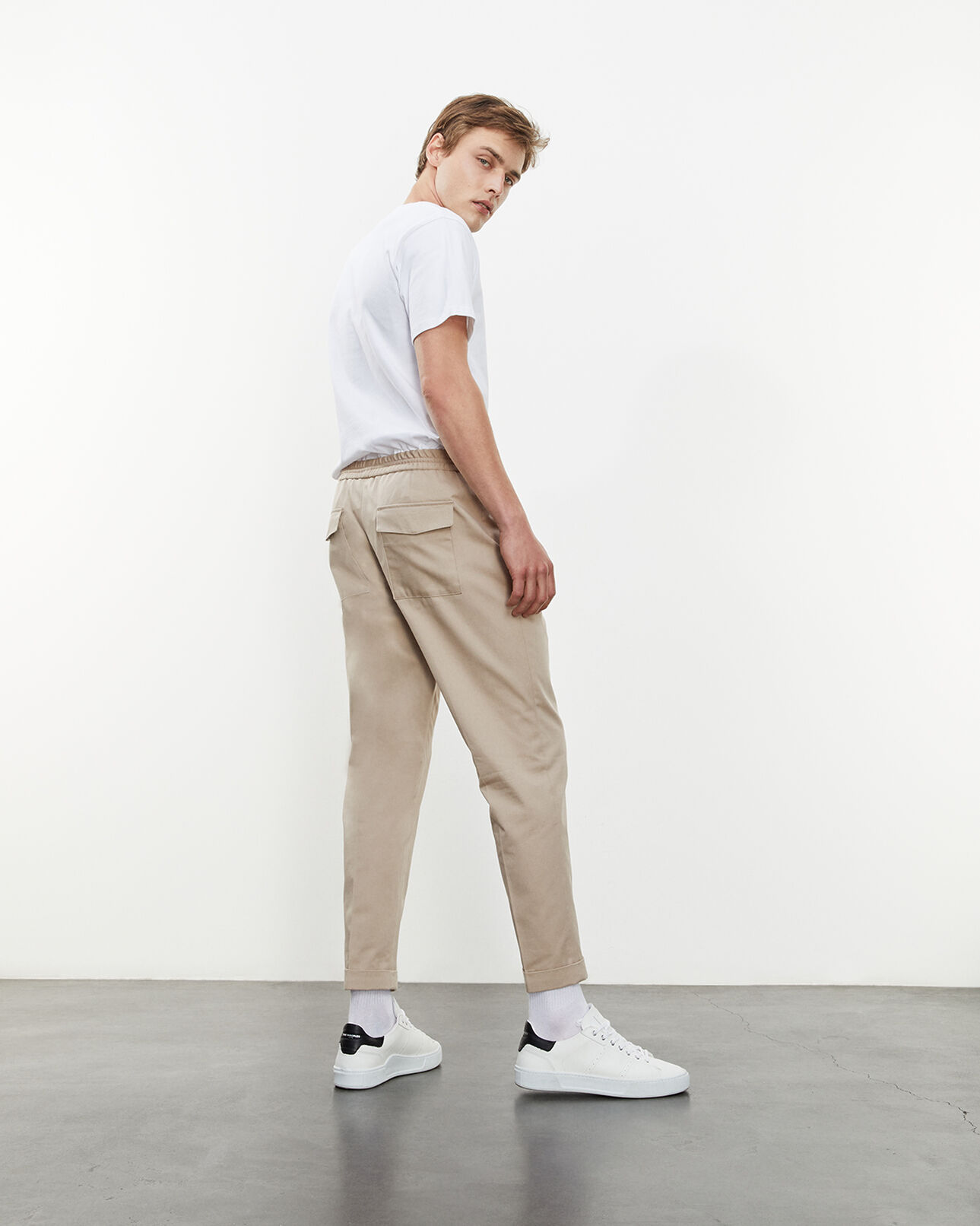 The Kooples HERREN BEIGE hose niedrige taille fließend beige
