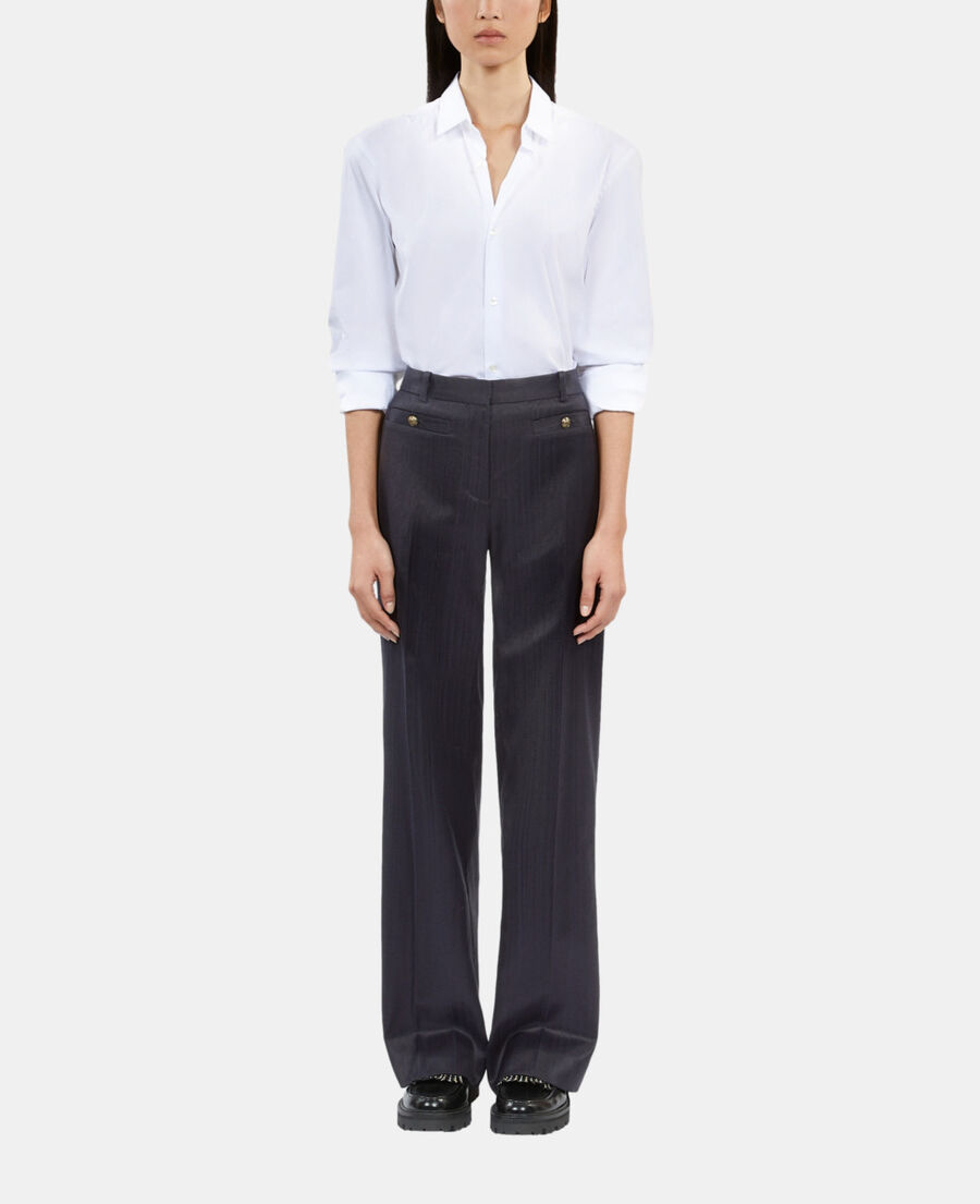 The Kooples WOMEN NAVY navy blue suit trousers