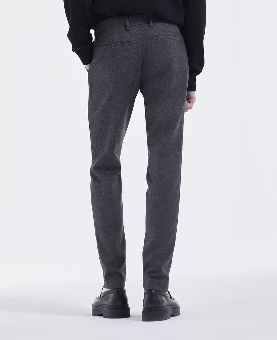 black and gray printed suit pants
