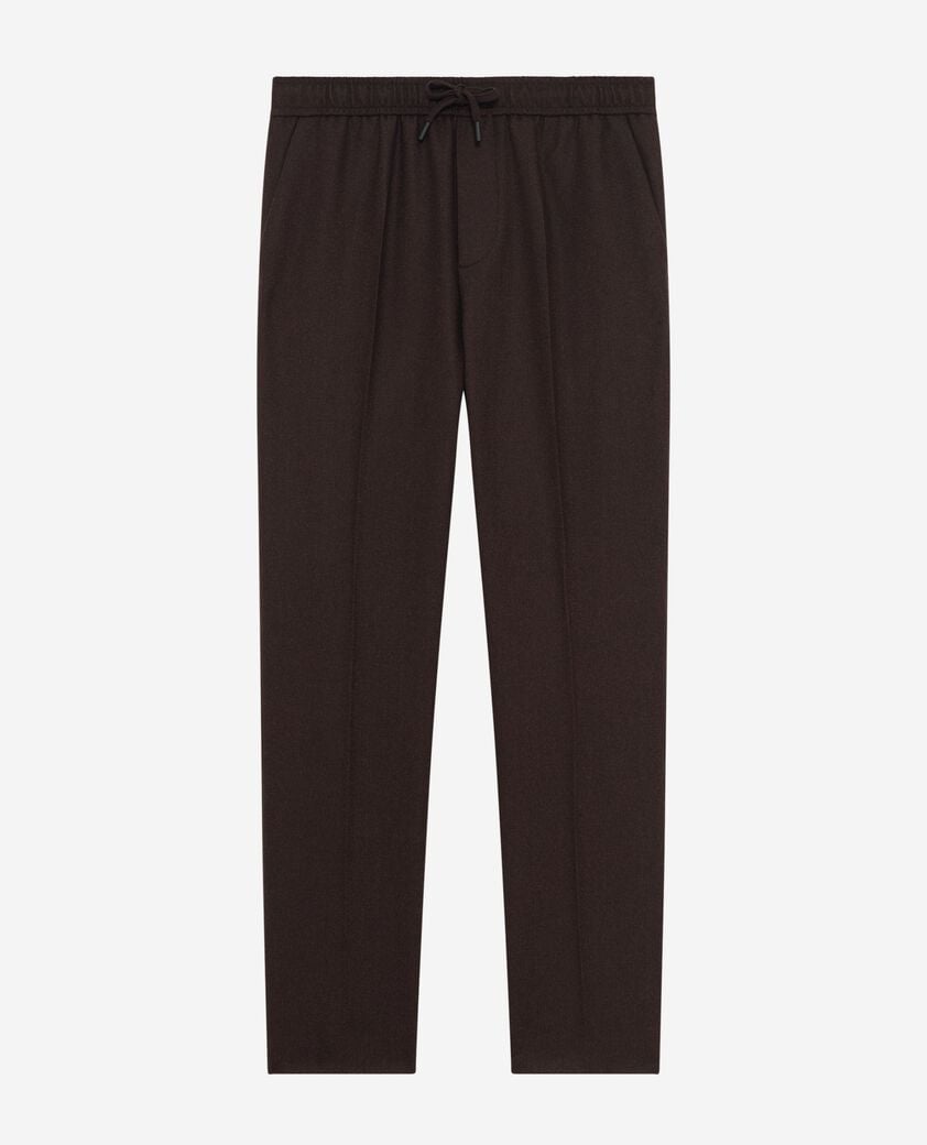 The Kooples MEN BROWN brown wool straight pants
