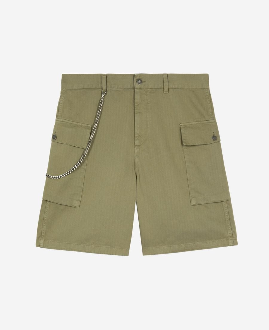 The Kooples MEN KAKI khaki bermuda cargo shorts