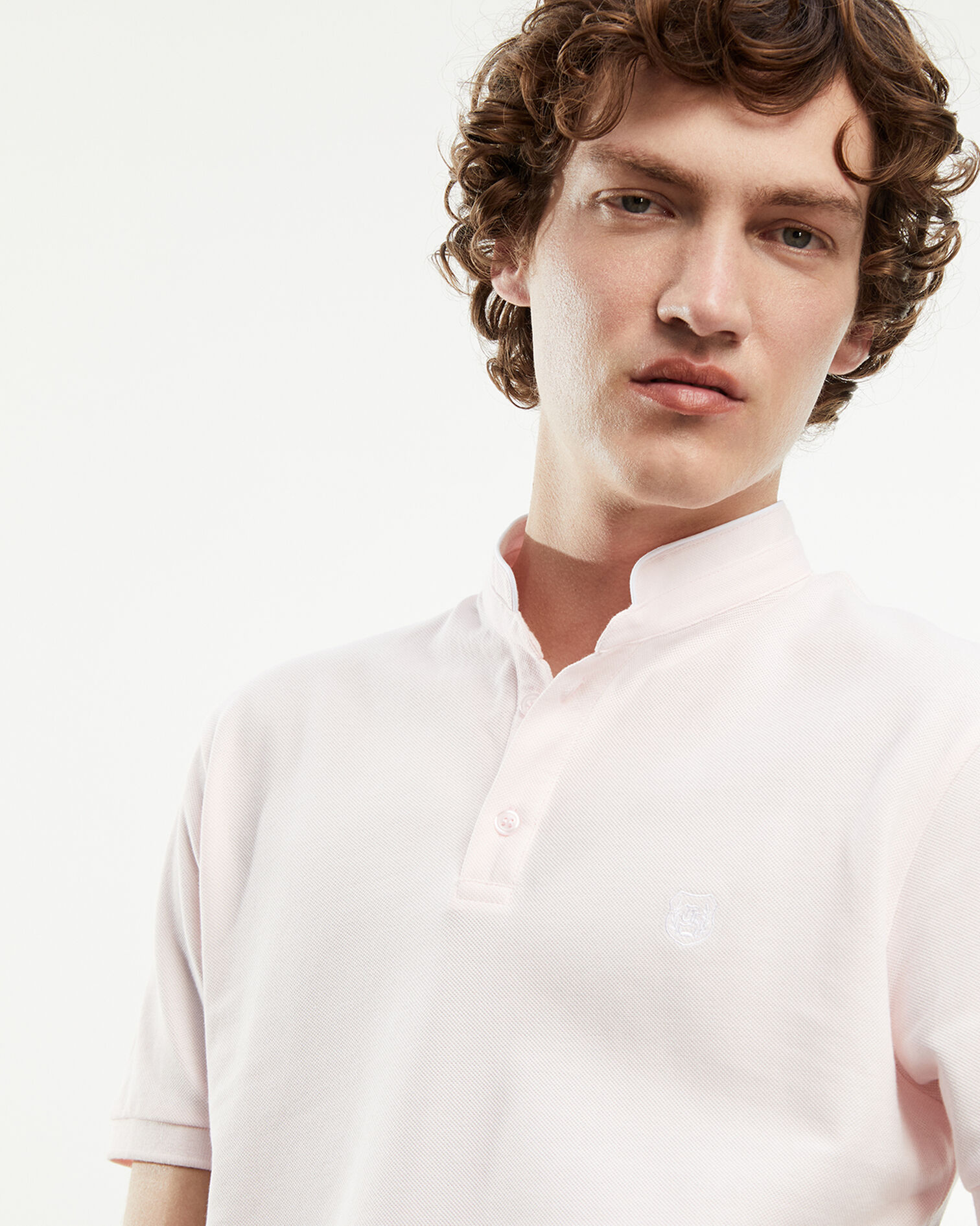 Light pink polo shirt with white badge, BABY PINK/BLANC OPTIQUE, hi-res image number null