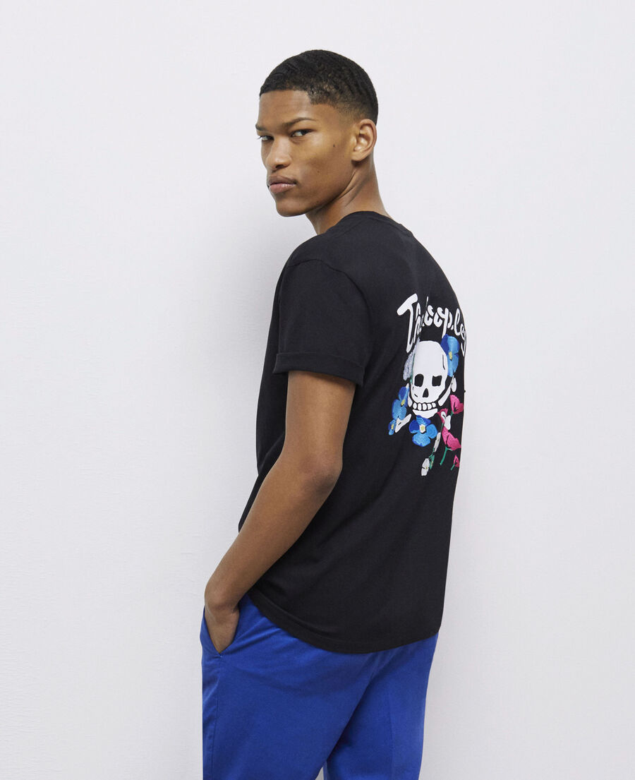 t-shirt homme noir avec broderies