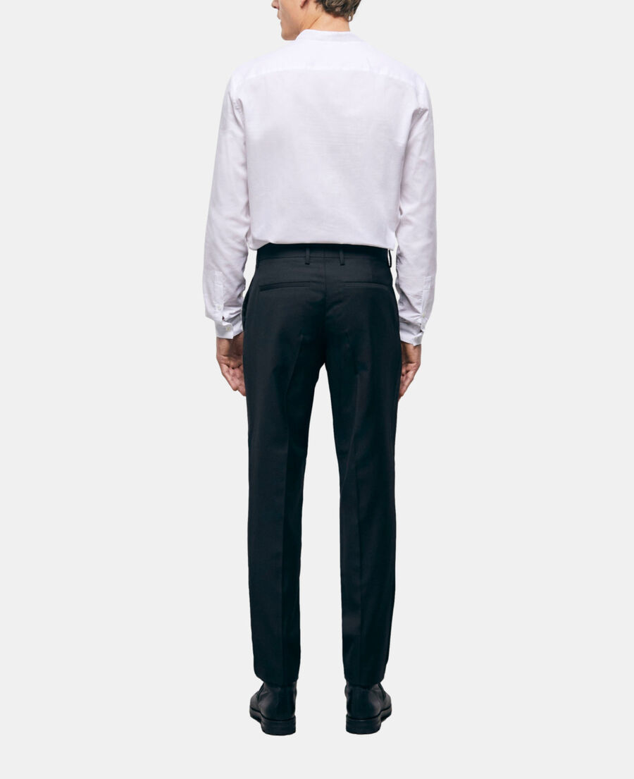 pantalon de costume en laine noir