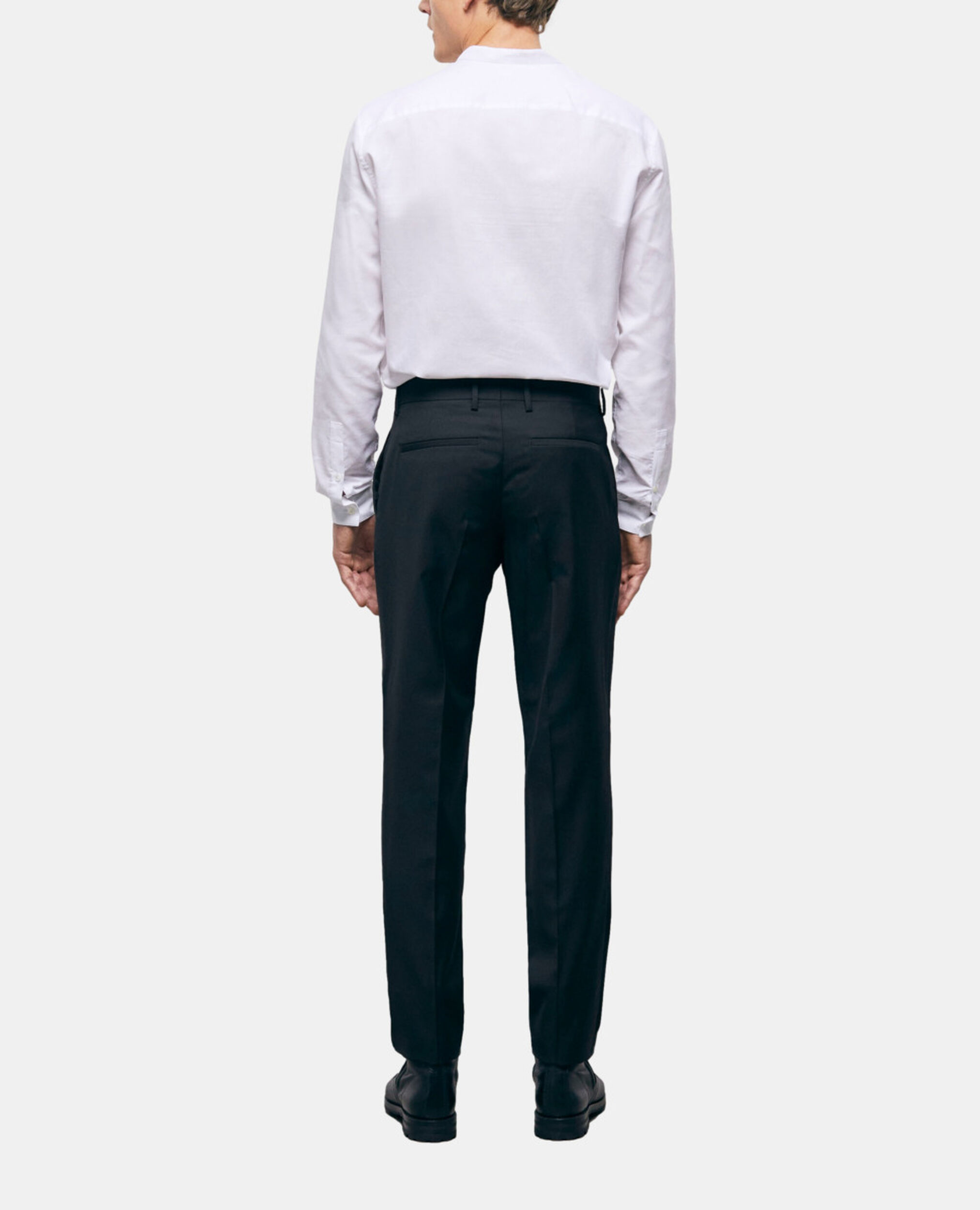 Pantalon de costume en laine noir, BLACK, hi-res image number null
