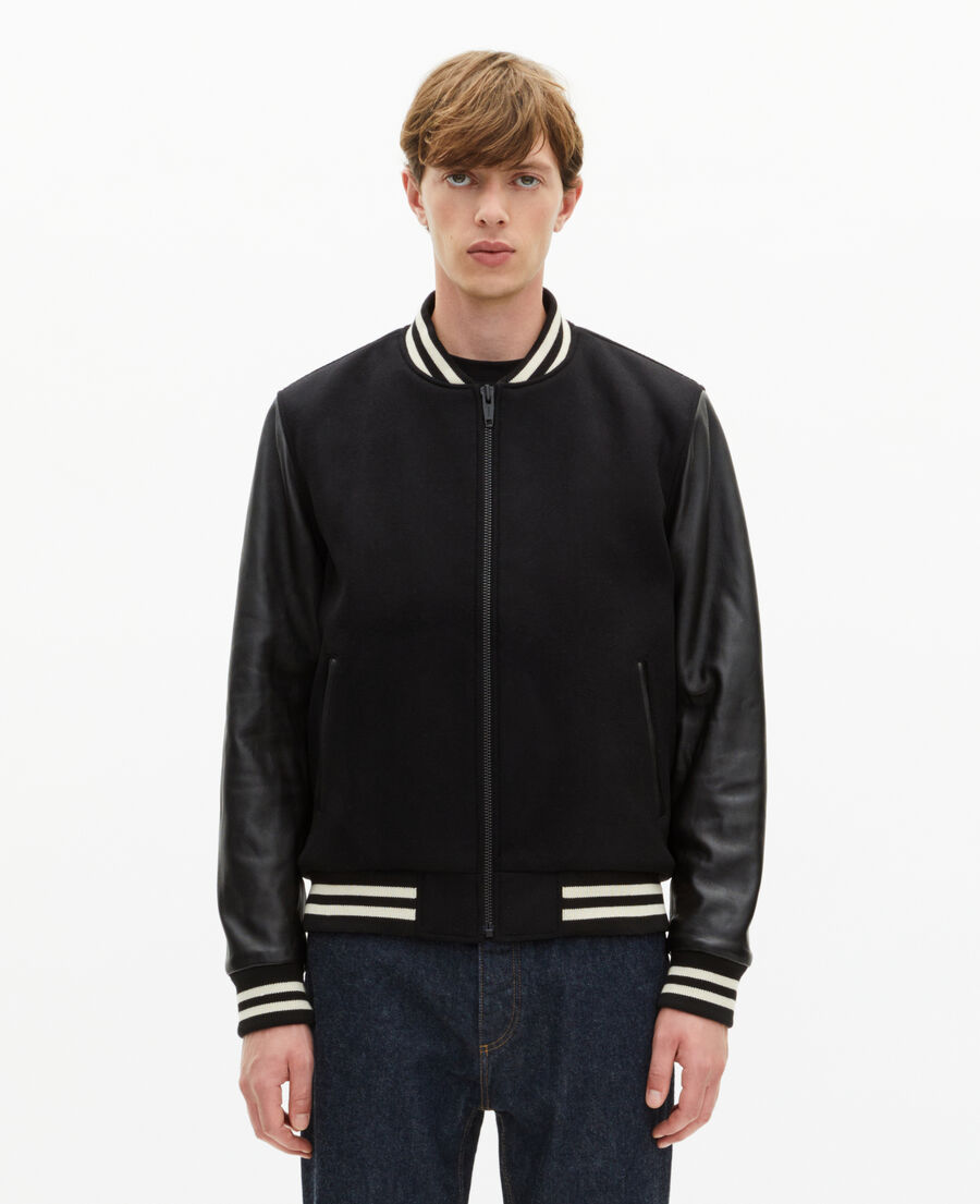 The Kooples MEN BLACK black varsity jacket