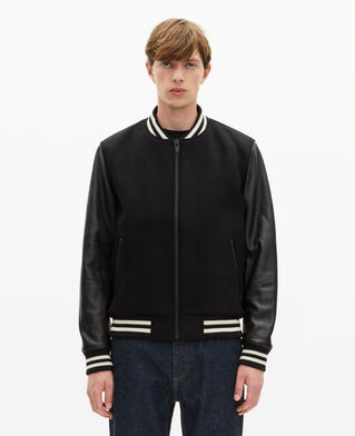 The Kooples MEN BLACK black varsity jacket