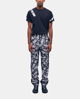The Kooples HERREN BLACK / WHITE jogginghose mit logo-tape