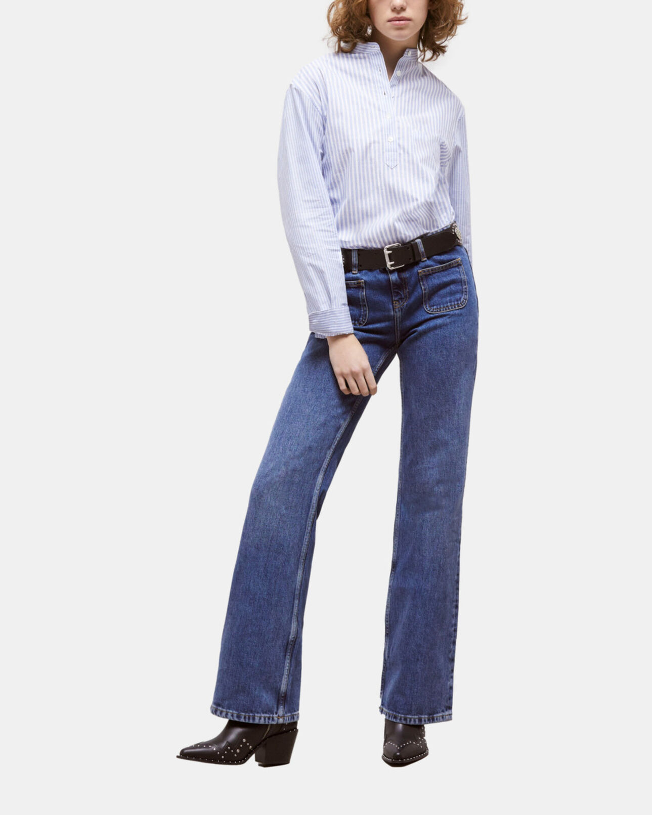 The Kooples DAMEN BLUE WHITE gestreiftes, blaues hemd