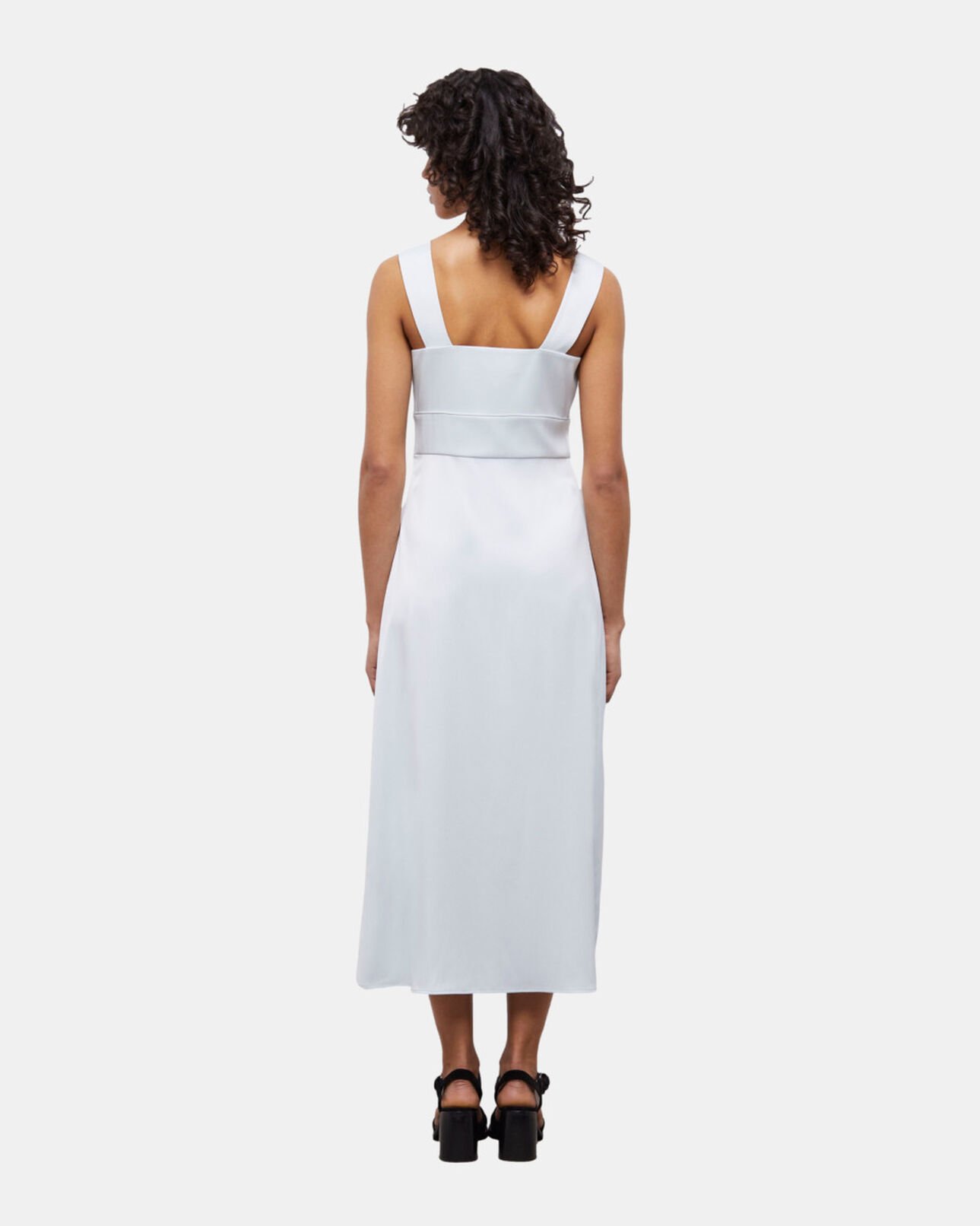 The Kooples WOMEN GREEN WATER long light green dress with buttoning