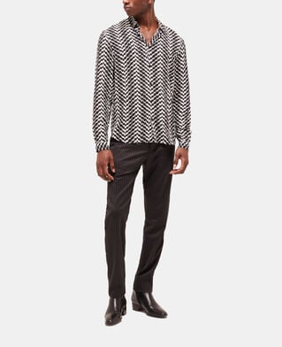 The Kooples HOMME BLACK WHITE chemise col classique imprimée