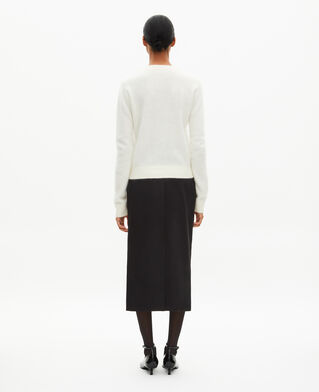 The Kooples F LIGHT BEIGE ecru cashmere cardigan