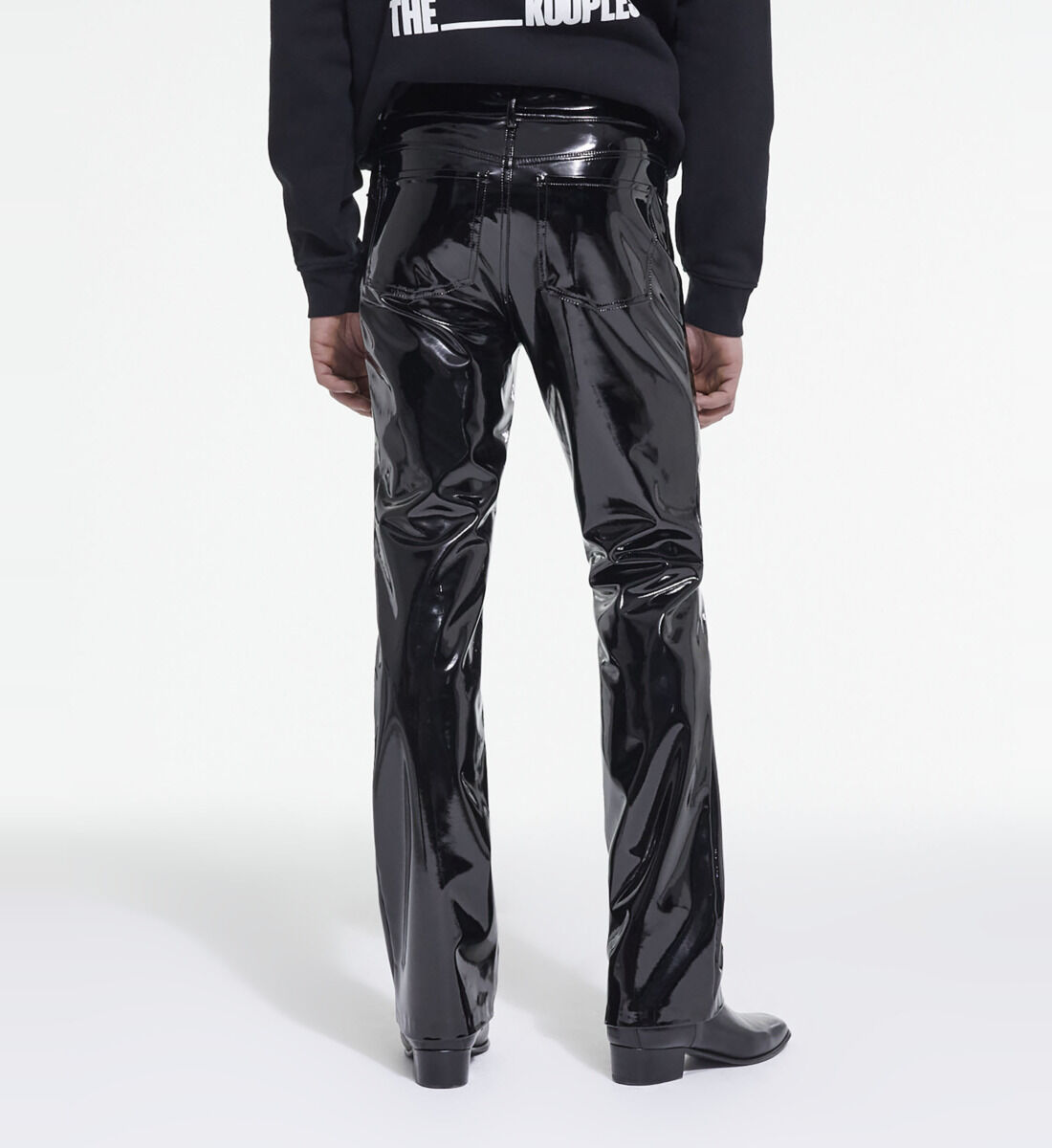 Black vinyl leather jeans The Kooples