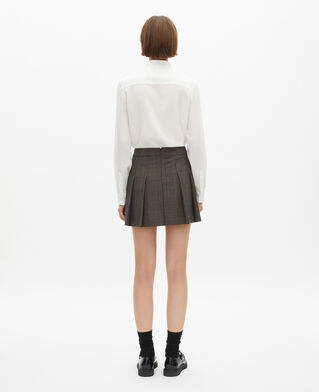 The Kooples DAMEN BROWN kurzer prince de galles-rock aus brauner wolle