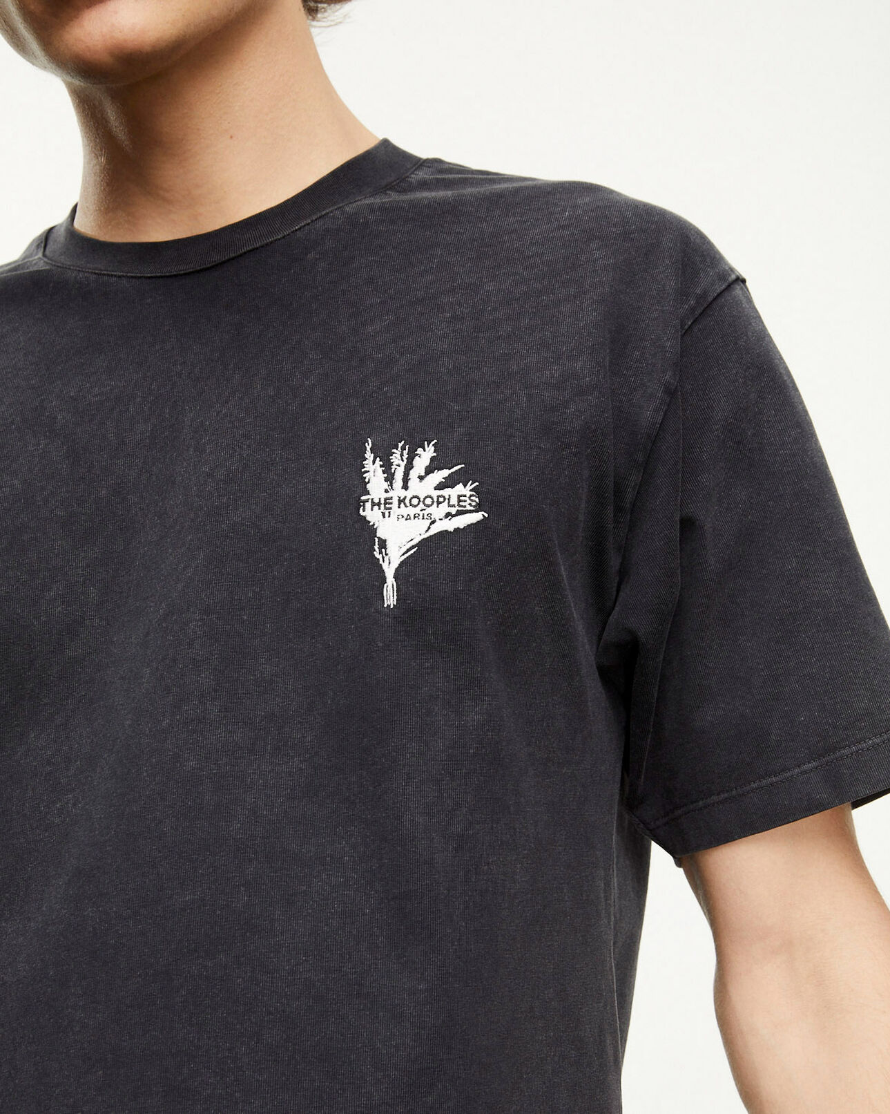 The Kooples MEN BLACK WASHED black t-shirt