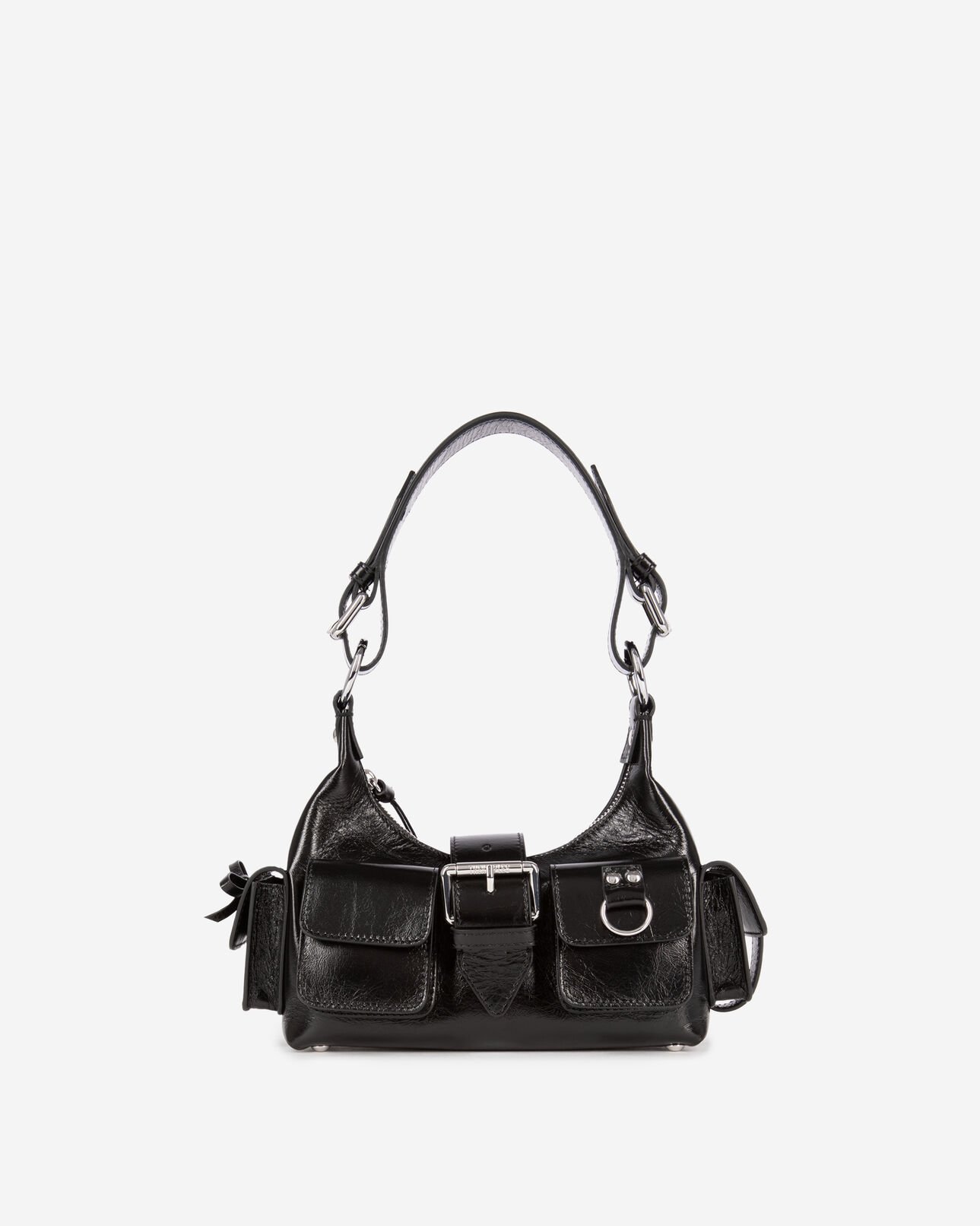 The Kooples MUJER BLACK bolso pequeño amelia de cuero agrietado negro