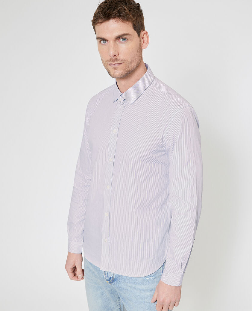 The Kooples HOMME BLACK WHITE chemise col &agrave; bride ray&eacute;e noire