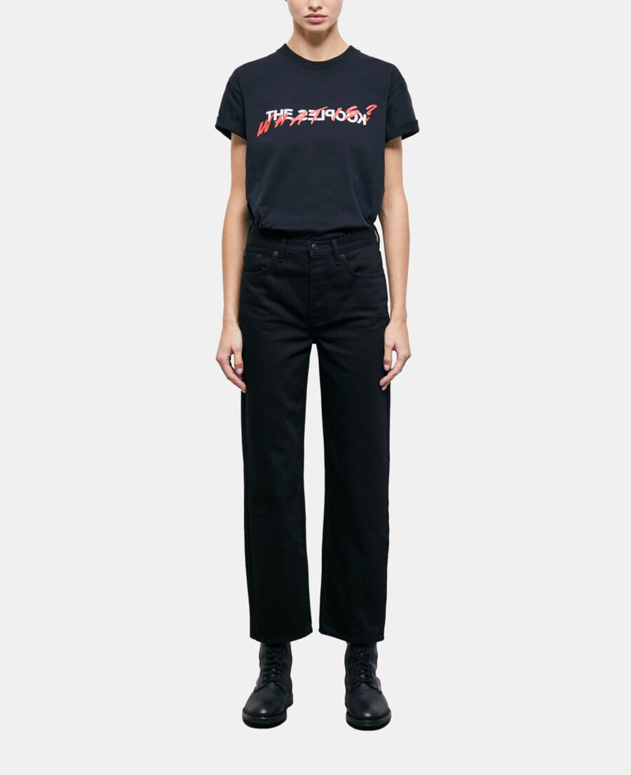 The Kooples F BLACK black straight-cut jeans