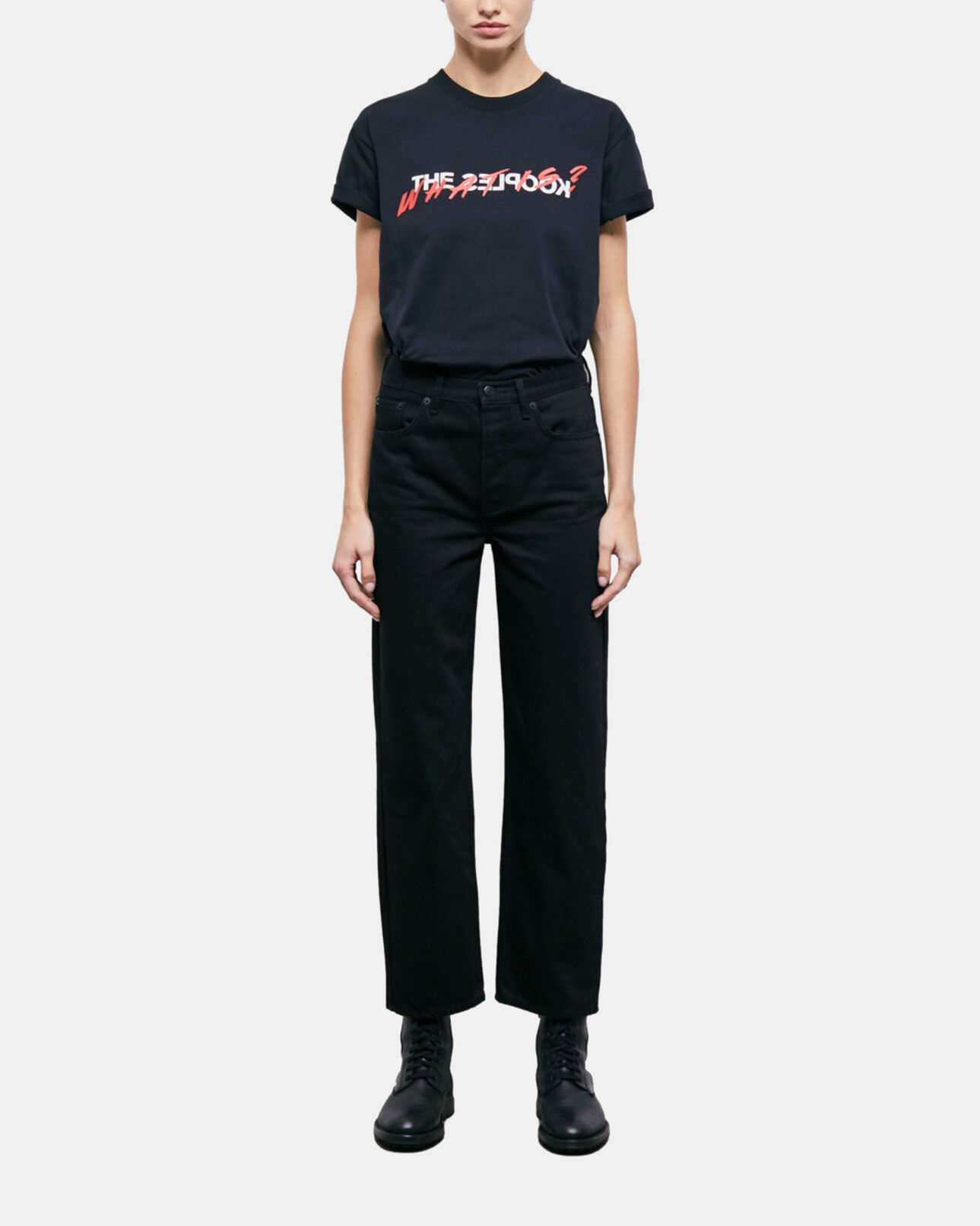 The Kooples WOMEN BLACK black straight-cut jeans